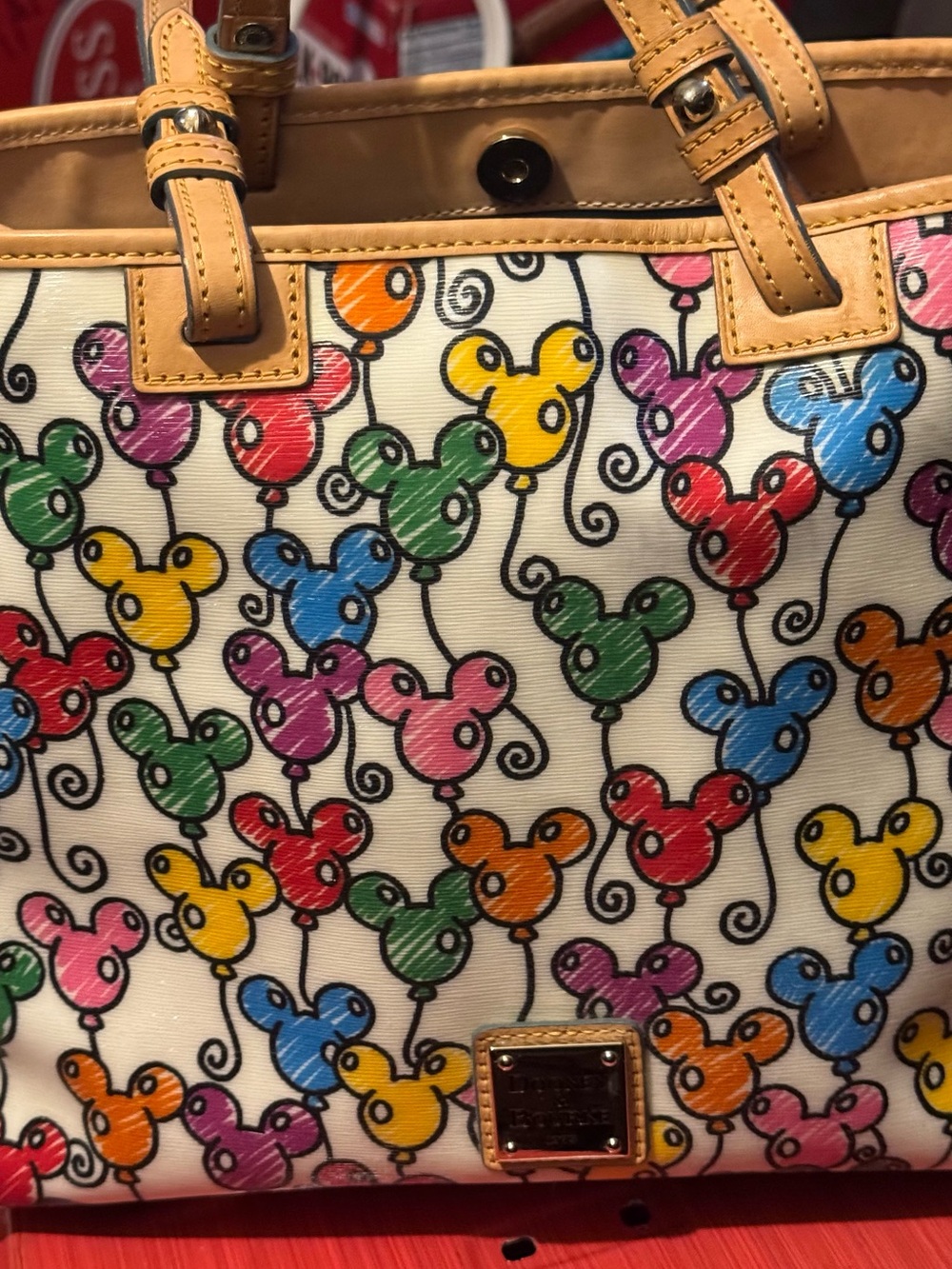 Dooney & Bourke Collette 10th Anniversary Multicolor Balloon Mickey Print Tote
